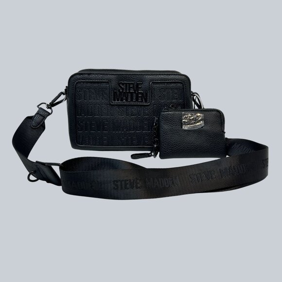 Steve Madden Crossbody Bag Detachable Coin Pouch & Adjustable Strap - Picture 1 of 10